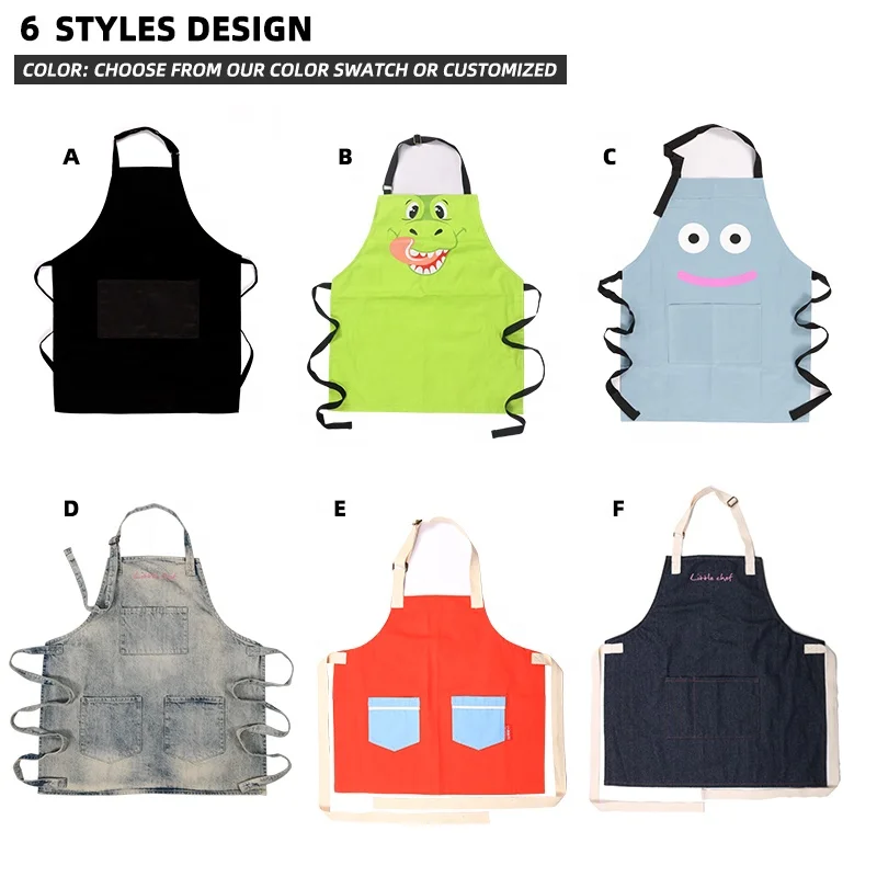 CHANGRONG Custom Personalized Canvas Children Painting Kids baking chef apron
