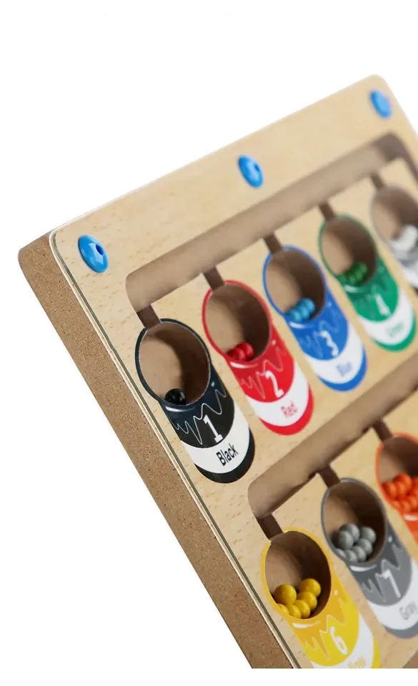 Aa Montessori Toys Magnetic Color And Number Maze Wooden Magnet Maze Puzzle Board For Boys Girls Toys Kids