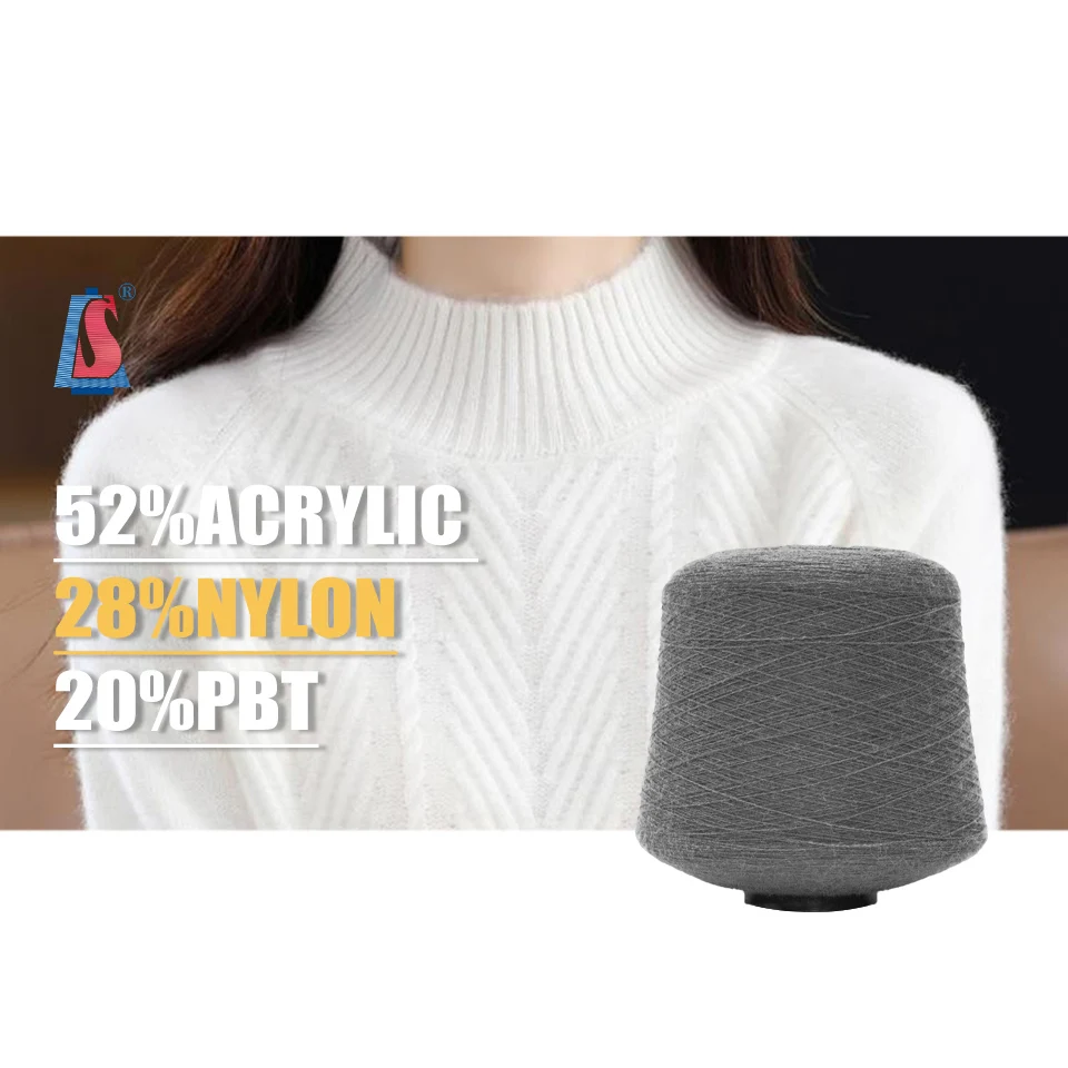 SALUD Most popular 28S/2 52%Acrylic 28%Nylon 20%PBT yarn for knitting Andy core spun yarn for knitting