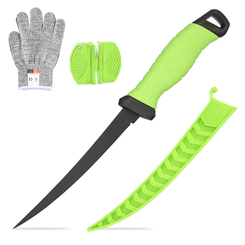 Top Right FK001 5 6 7 8 9 inch Stainless Steel Fishing Cutting Knife With ABS Handle Fishing Filleting Knife