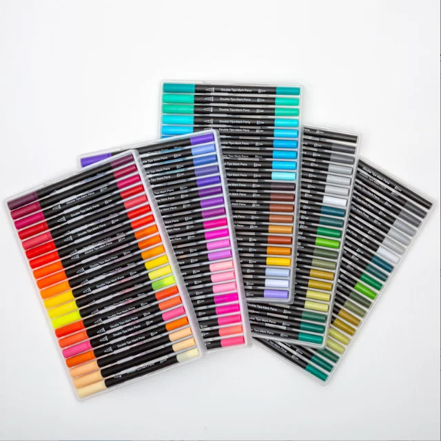 24/36/100 Colors watercolor art marker dual tip brush painting pens double tip drawing for kids adults drawing