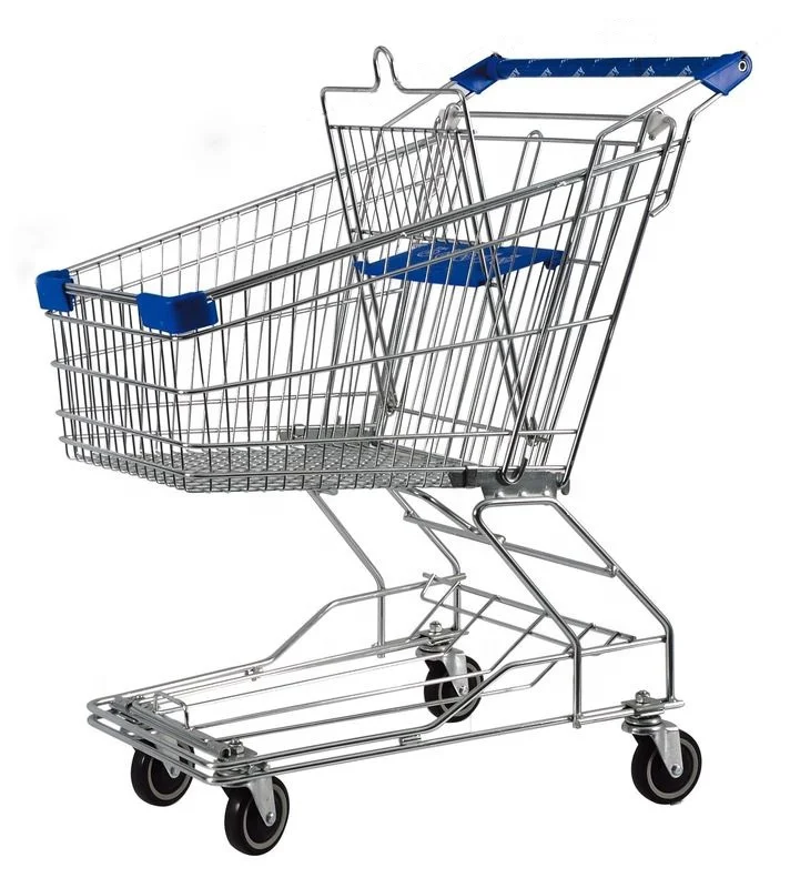 Hot Stylish Grocery Shopping Cart Trolley 4 wheels Supermarket Shopping Trolley Factory Whole Price Shopping Trolleys