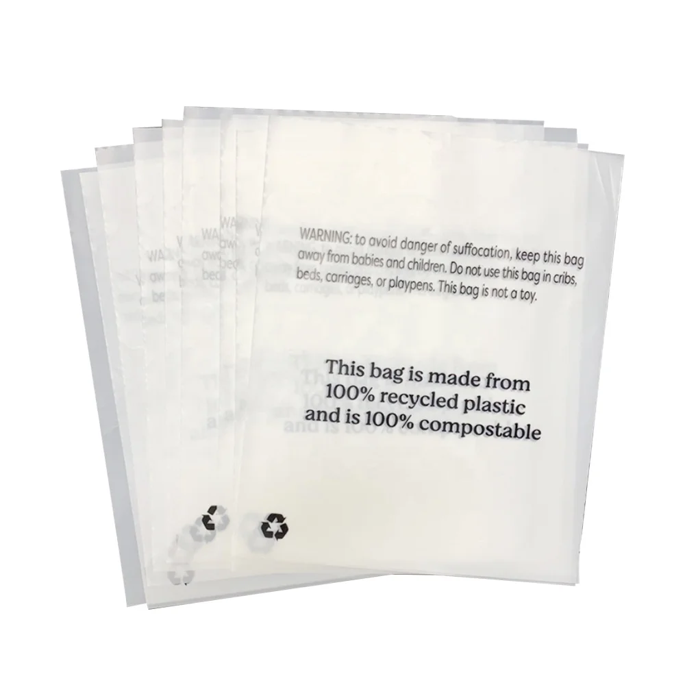 wholesale biodegradable compostable bag for clothes packaging eco friendly 100% pla plastic cornstarch bags