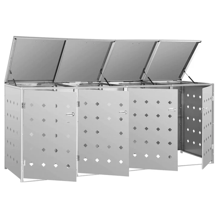 Backyard lockable design metal waste garage trash bin