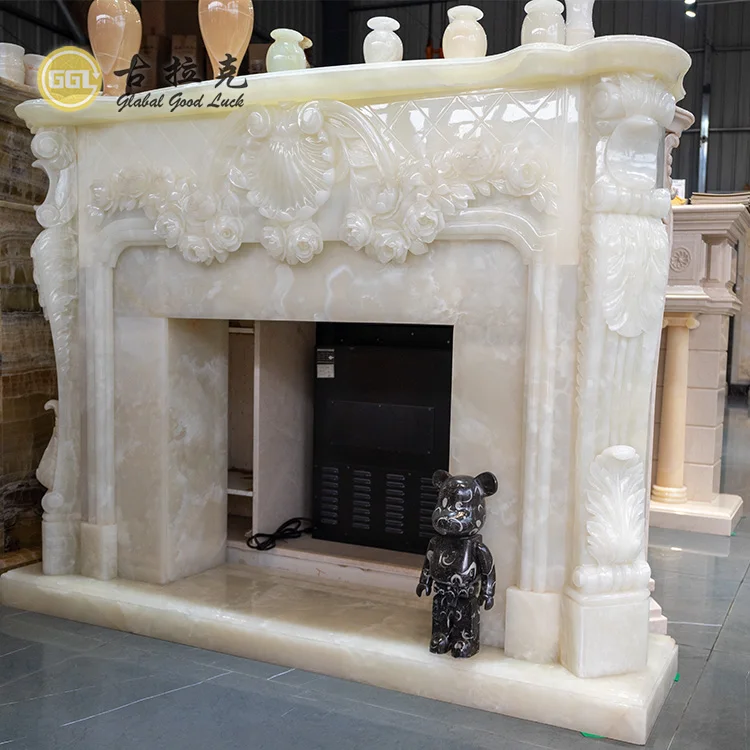 Камин ТВ Стенд роскошный мраморный Крытый камин Mantel Surround