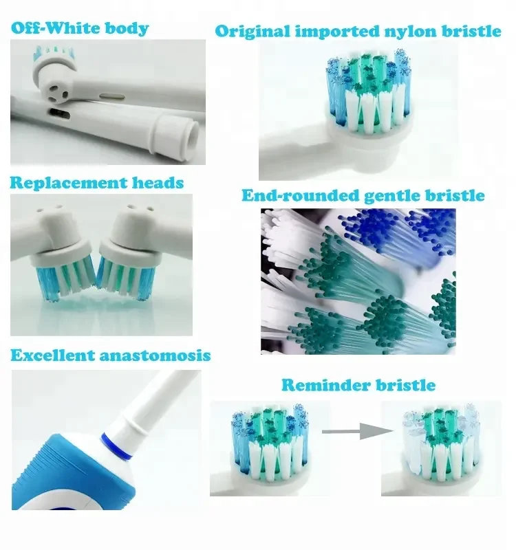 Sb-17A Orginal Eco Friendly Refillable Black Round Head Electric Travel Toothbrush Head With Replaceable Toothbrush Head