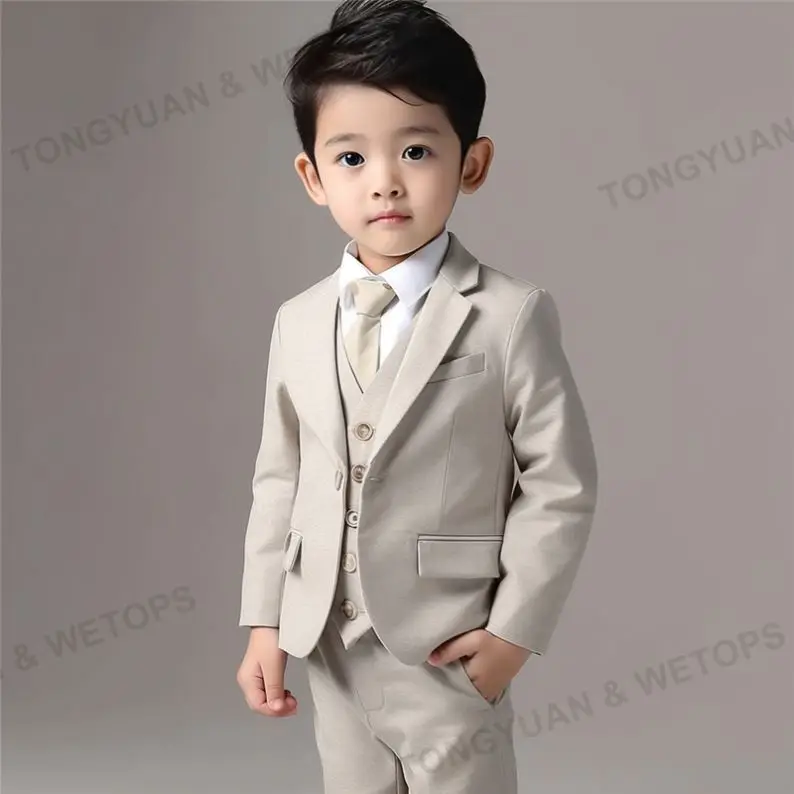 Custom Clothing Looks Sharp 1Y to 6Y Boys Suits Baby Birthday Cloth Set Classic Long Sleeve Wedding Suits for Kids Boys