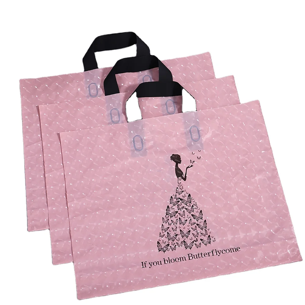 CTCX New Plastic Hand Clothing Bag Wholesale Private Label Shopping Plastic Bag Custom Victoria Secrets Plastic Bags With Logo