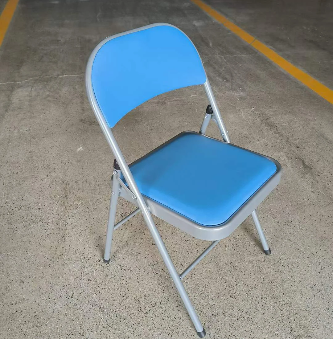 Hot Sale Simple Design Folding Outdoor Chair Cushion Seat Metal Frame Garden Chairs