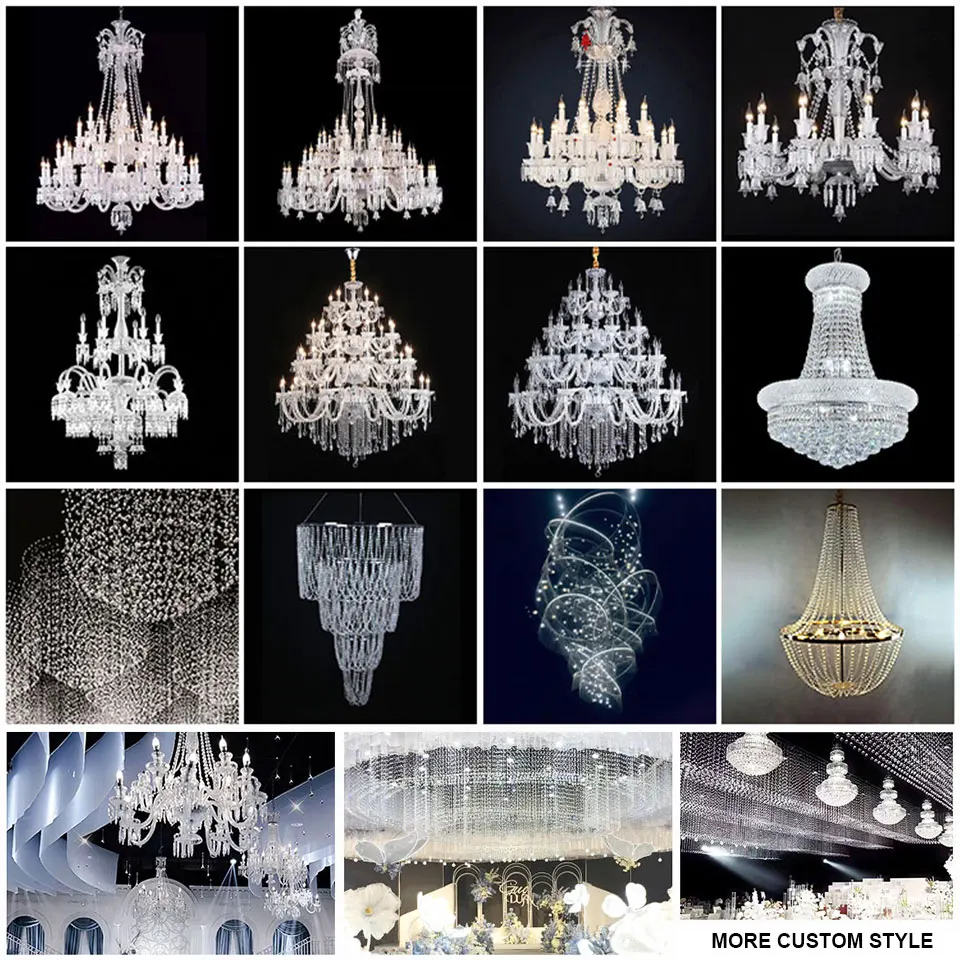 Xihong Factory Custom Wedding light Props Crystal Chandelier Luxury Party Events Stage Decorative lights