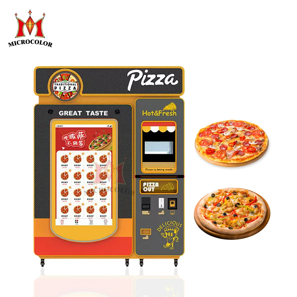 Outdoor 24 hours food shop self service pizza vending machine fully automatic fast food hot food vending machine
