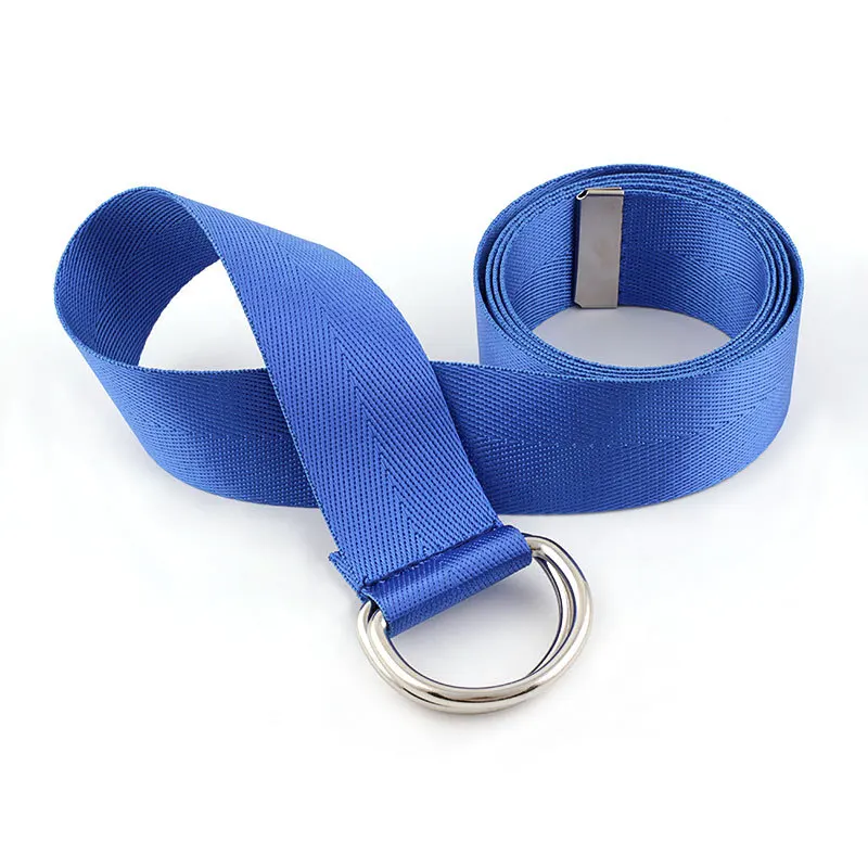 Fashion canvas Webbing lady chastity belt with double ring customized Casual women metal buckle nylon belt