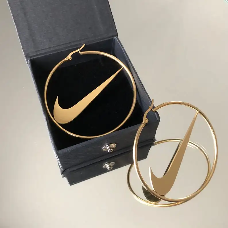 
New size street wear hiphop jewelry 30mm swoosh necklace tick pendant stainless steel 18k gold plated swoosh symblol necklaces 