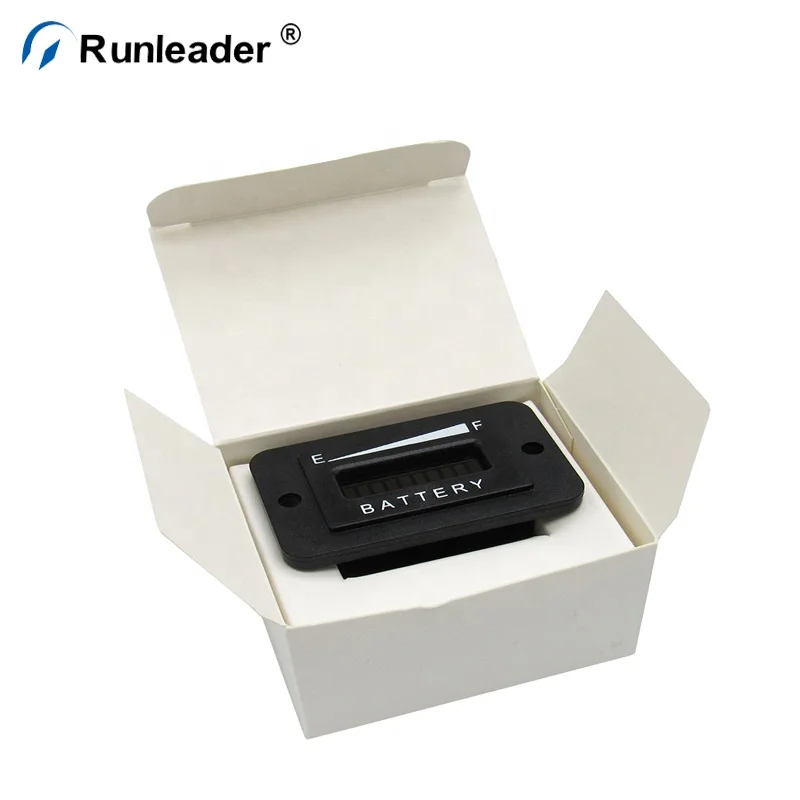 Runleader Battery Charge Discharge Indicator Meter For Golf Carts Digital LED State 12 V 24V 36V 48V 72V Three Color LED Light