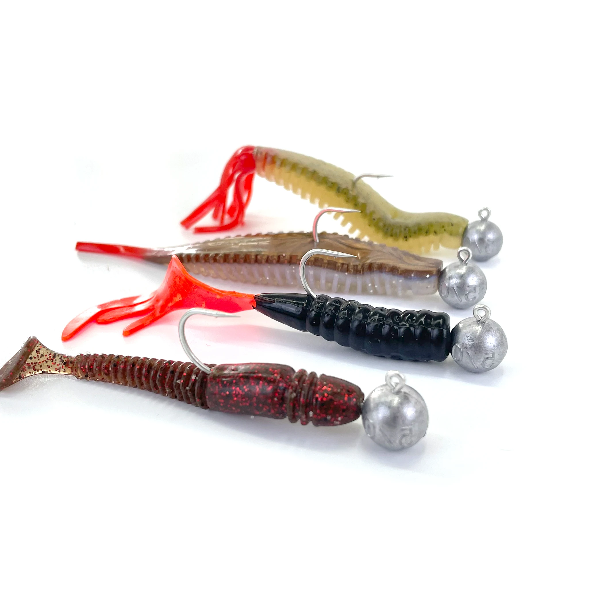 Selco Professional Fishing Hooks Wholesale Saltwatersoft Baits Silicone Wobbler Fishing Round Lead Jig Molds Hook Jig Head