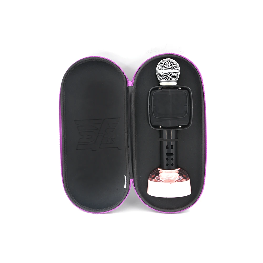 Waterproof Emboss Logo Custom Microphone Storage EVA Case Woven Strap Microphone Carry Bag