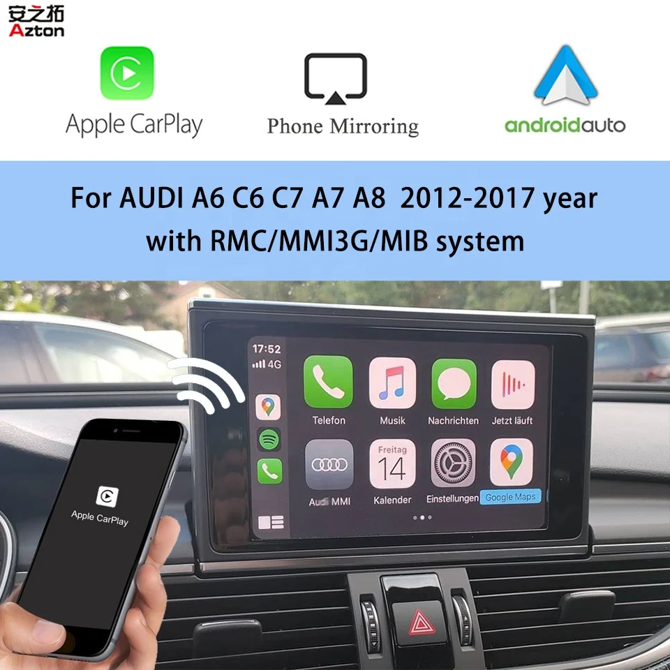 Автомобильный мультимедийный беспроводной модуль Apple Carplay 3GMMI/RMC для AUDI A6 C6 C7 A7 CarPlay IOS14 Android автомобильный интерфейс