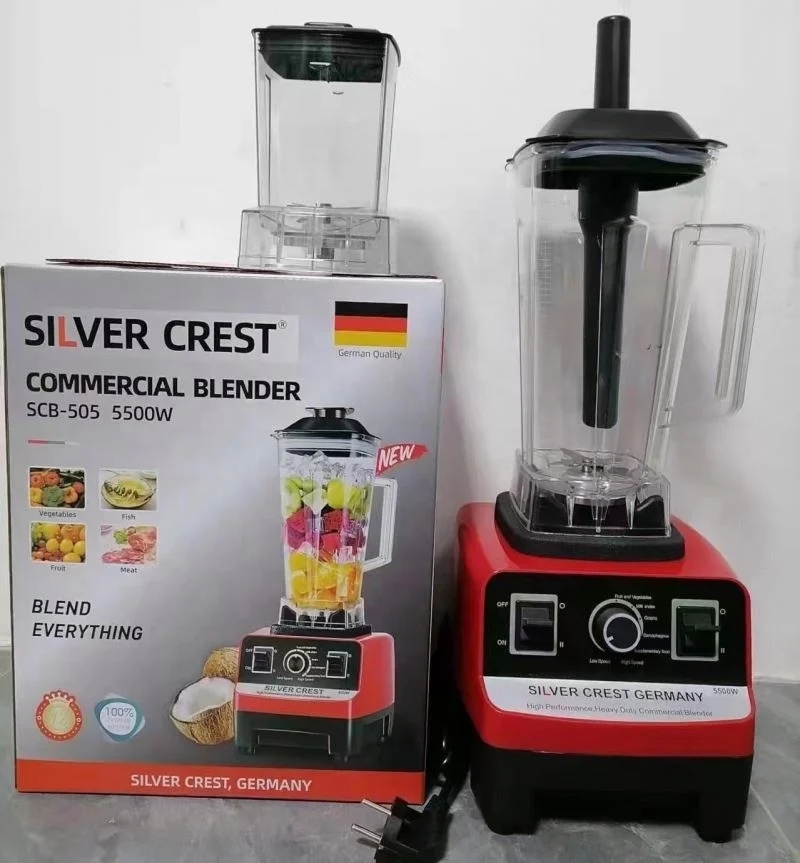 Silver Crest 2.5L 5500W 9525 Motor 2 Cups Professional Heavy Duty Grinder Commercial Food Mixer Smoothie Juicer Blenders