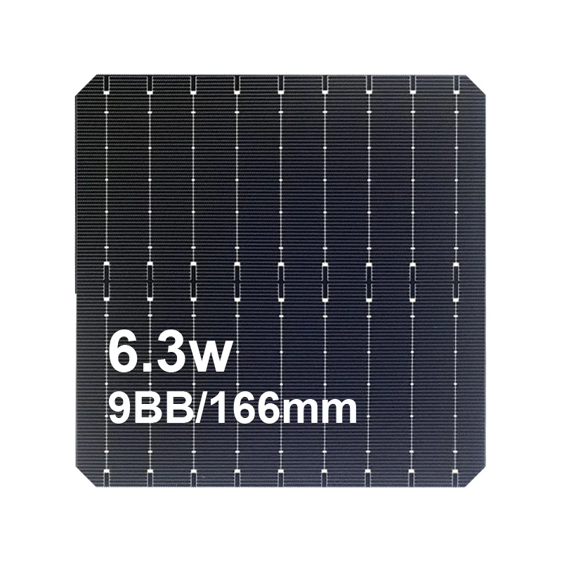  9BB Solar Mini Cells Monocrystalline 166mm for Roof System Panel