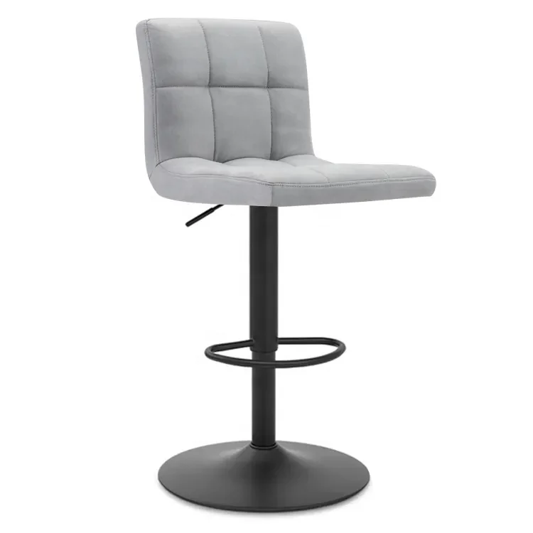 2023 Eu Warehouse Modern Kitchen Counter Chair Set Steel Frame Bar Chairs Height Adjustable White Bar Stools with Footrest