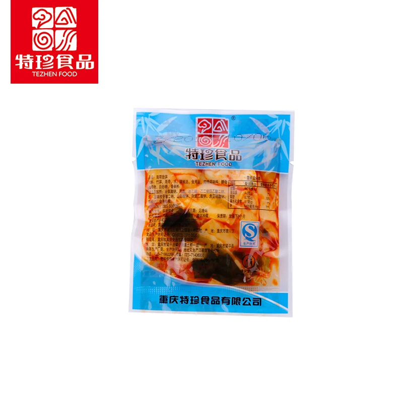 
10KG per Carton TEZHEN Bulk Weighing Ready To Eat Red Oil Kelp Crispy Bamboo Shoots 