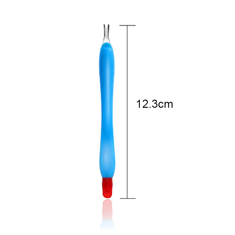 Manufacturer Plastic Stainless Steel Manicure Fork Nail Clean Cuticle Remove Pusher For Nail