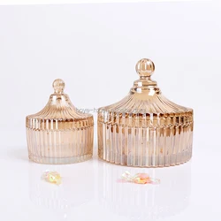 BOYE ароматерапевтические янтарные радужные стеклянные банки для свечей Пустые контейнеры для свечей со стеклянными крышками оптовая продажа