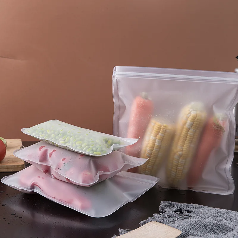 Food-Grade Reusable Transparent Plastic Food Storage Bag Snack Waterproof Peva Bags for Travel Set