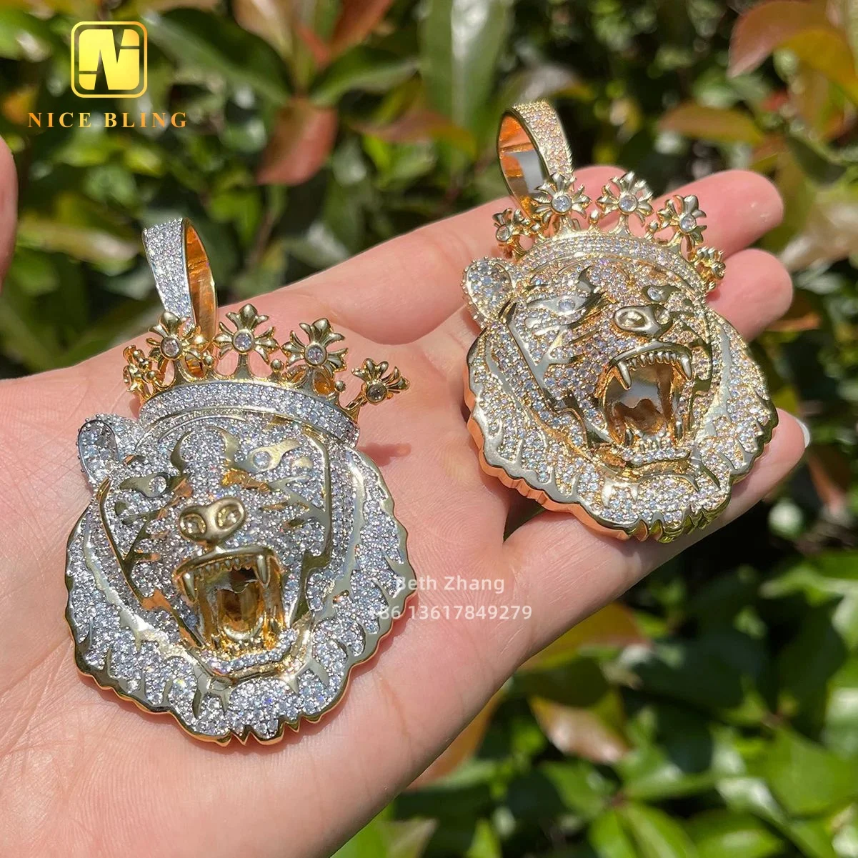 Custom Hip Hop Jewelry 3D Design Gold Plated Lion King Pendant Men Iced Out Jewelry Cheap Price Brass 5a CZ Diamond Pendants