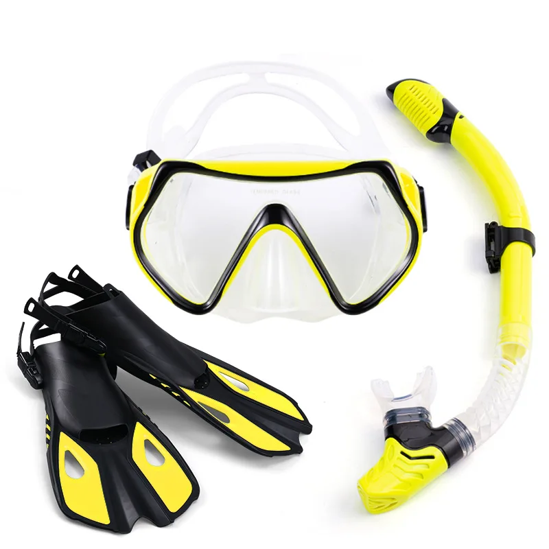 Diving Snorkel Set Silicon Swimming Life Boy Safety Professional Air Floating Goggles Snorkeling Tube Diving Fins Pool