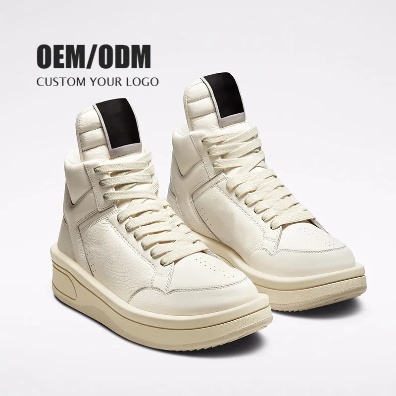 Original Customize Logo Men Blank Skateboard Manufacturer Custom High Cut Leather Walking Sneaker Shoes