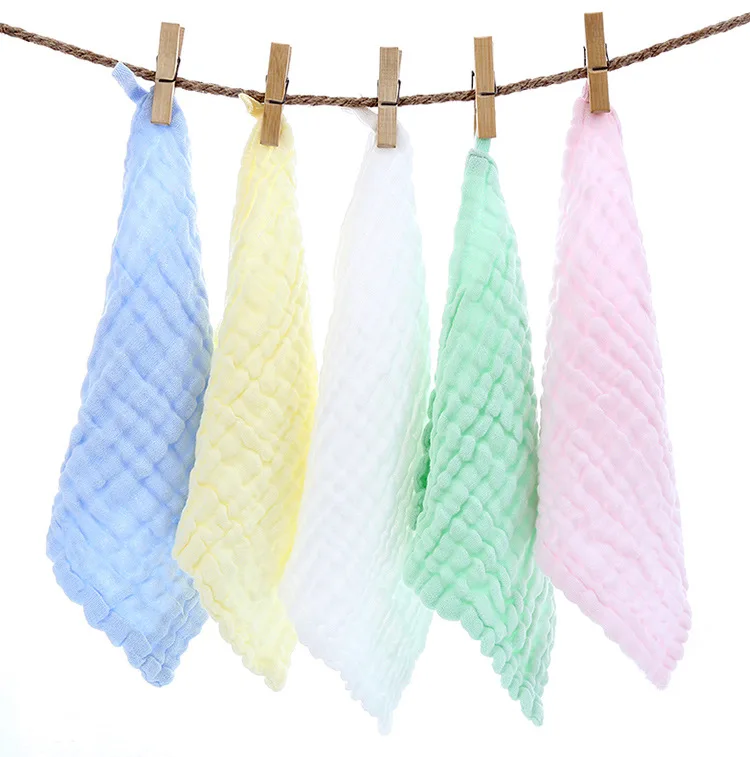Wholesale Gauze towel 6 layers baby saliva towel cotton baby face wash cloth children small square towel