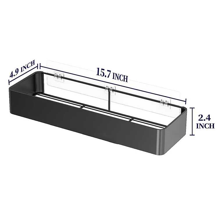 Pack of 2 Rustproof Iron Self Adhesive Shower Organizer Shelves Rack Shower Caddy for Bathroom Apartment