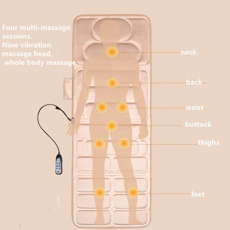
Electric massage mattress cushion with heating and vibration at home 