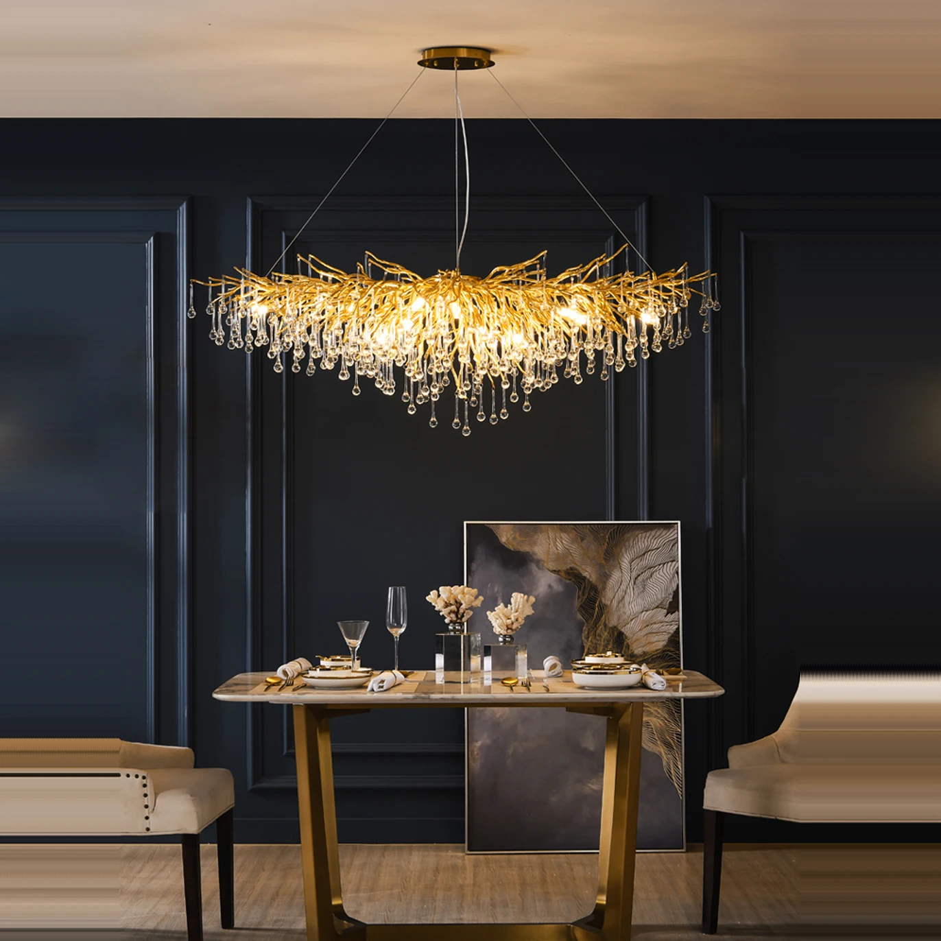 LED Postmodern Gold Water Drop Designer LED Lamp LED Light.Pendant Lights.Pendant Lamp.Pendant light For Dinning Room