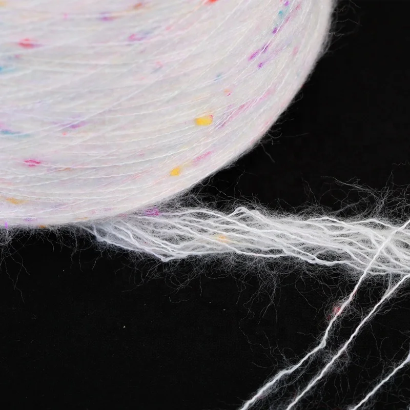 
For Knitting and Sweater Blended Yarn 63% Acrylic 17% Nylon 17% Polyester 3% Spandex Yarn 