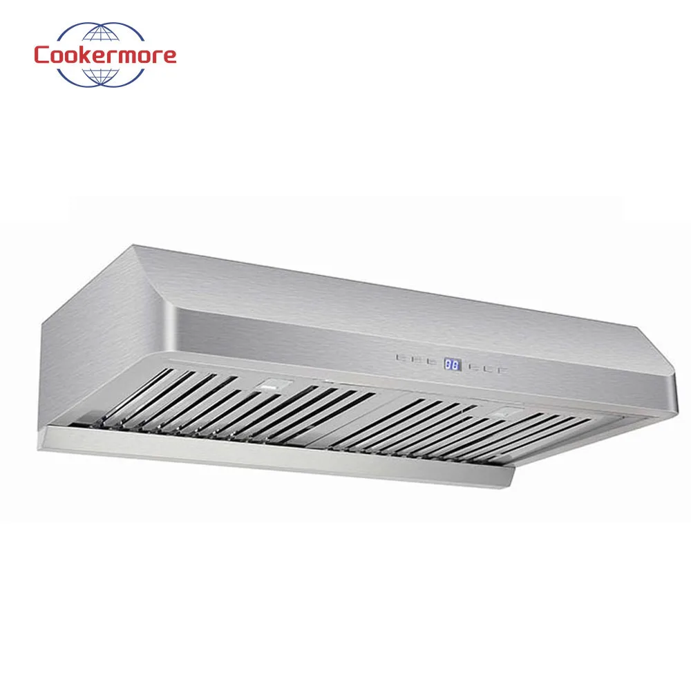 Energy saving exhaust fan stainless steel hood under cabinet high suction wall mounted slim range hood