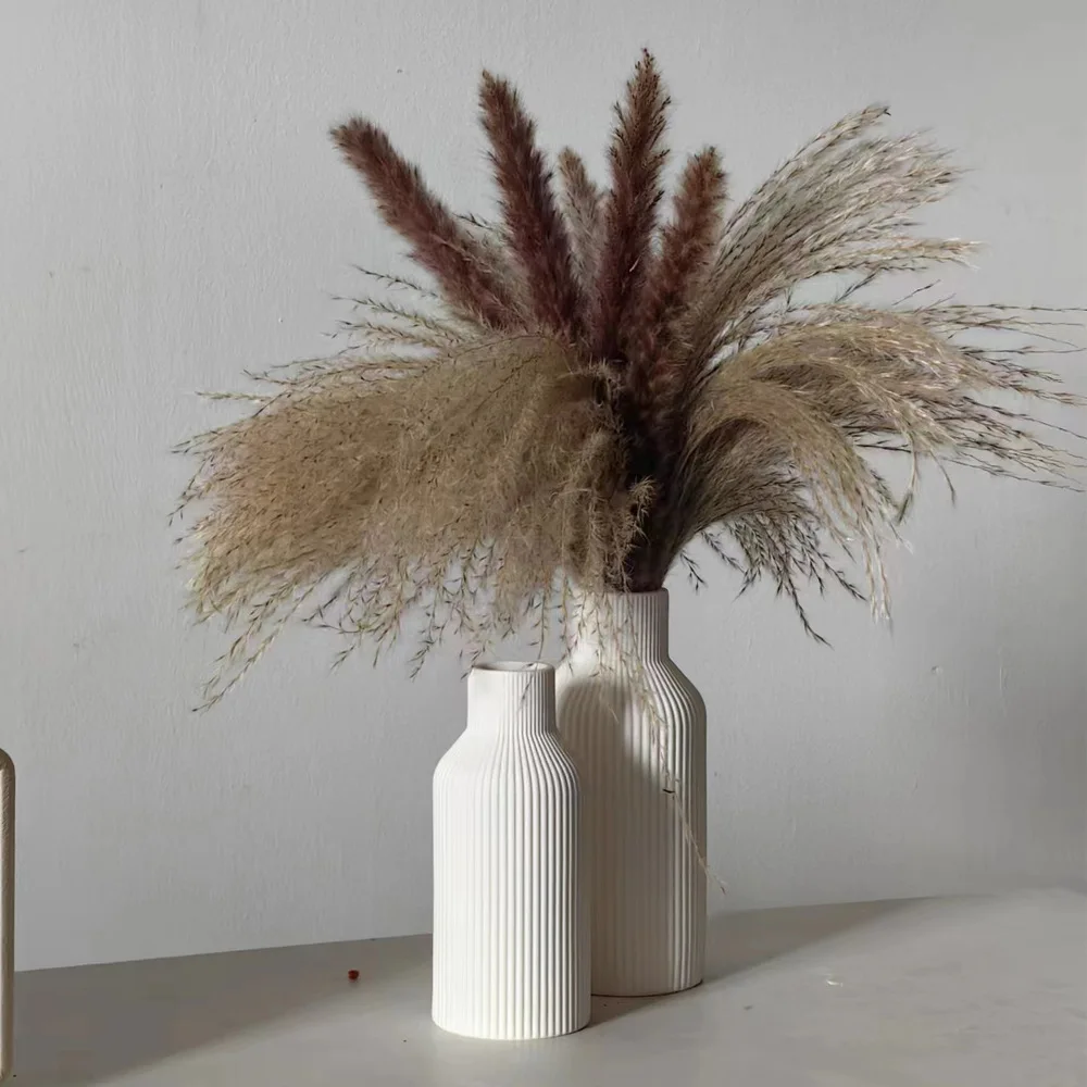 Luxury White Ceramic Vase Set of 3 Pieces Nordic Modern Vase for Flowers for Home Decoration