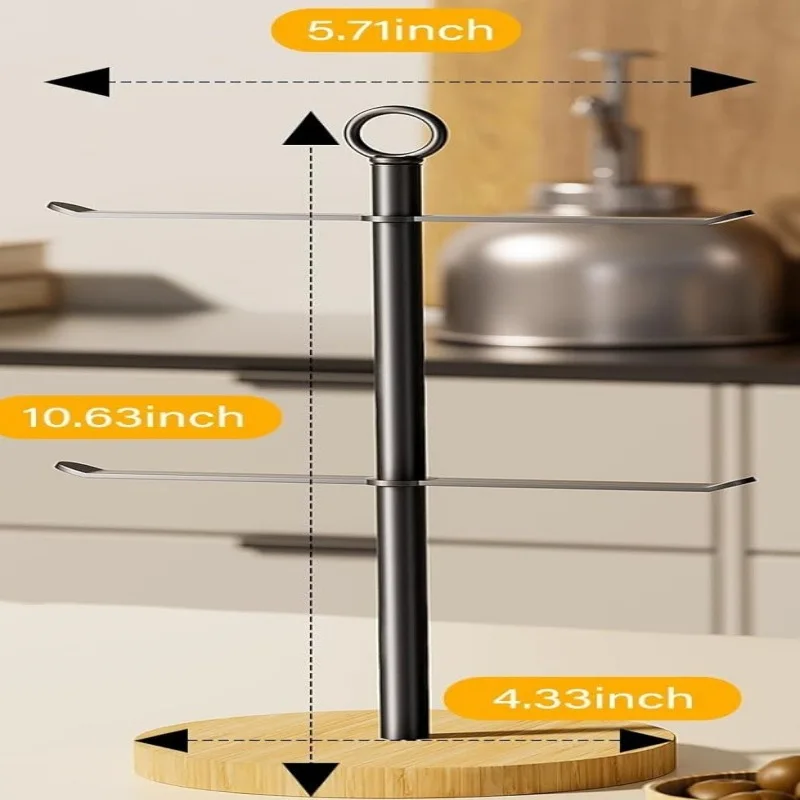 Lid storage rack kitchen countertop cup lid storage rack entrance key watch storage rack iron and wood combination bracket