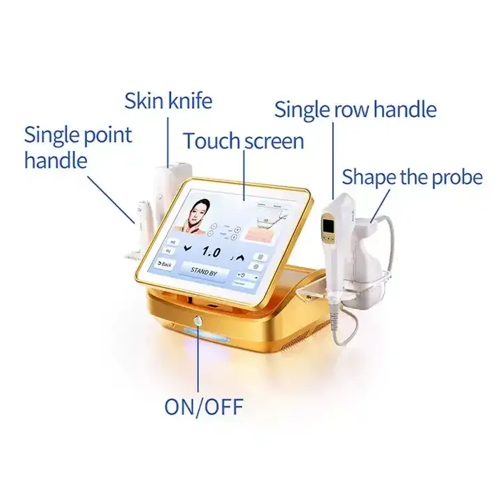 10 cartridges Lip handles skin tightening firming machine Hi-fu facial wrinkle removal device