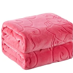 Luxury super soft  king size  embossed flannel bed  sheet emboss mink blanket  for living room