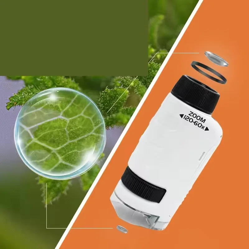 Kids Handheld Microscope Toy Educational Mini Pocket Outdoor Science Learning Microscope Kids Portable Microscope Toy