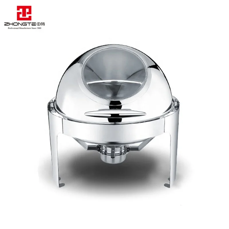 Factory Direct Sale Hotels Buffet Warmer Round Roll Top Serving Food Chaffing