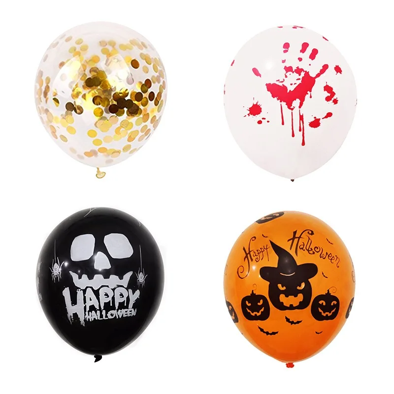 PVC Spiral Hanging Halloween Balloons Latex Party Supplies Decoration for Halloween Hallowmas Theme Party