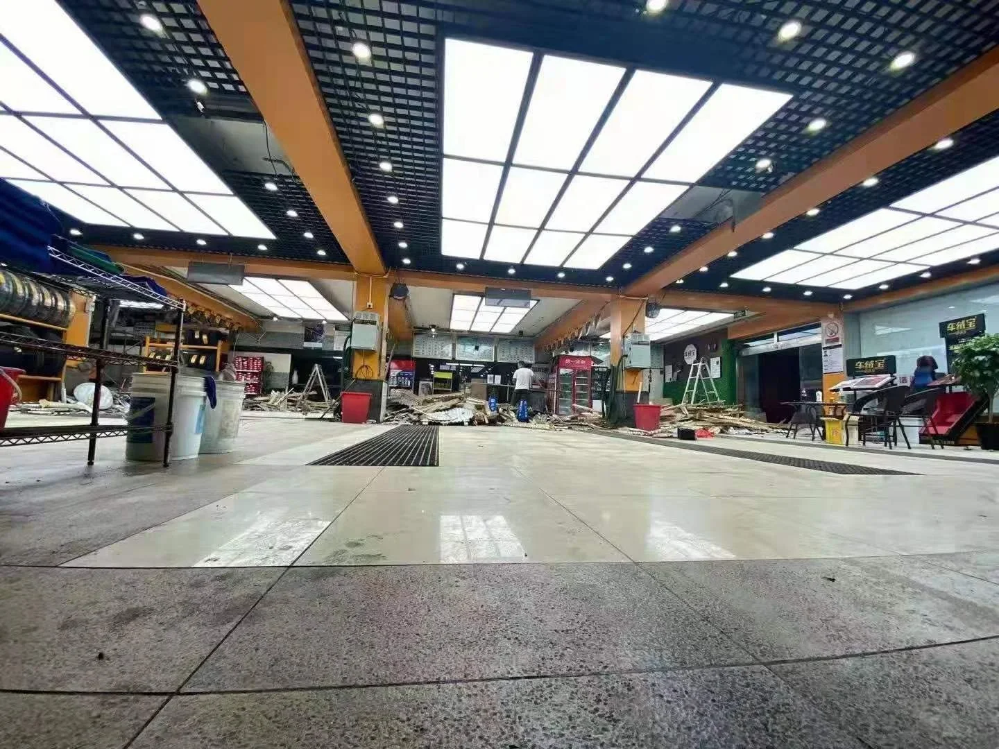 Factory Direct Sales 15 hexagonal grid systems led shop lights for garage