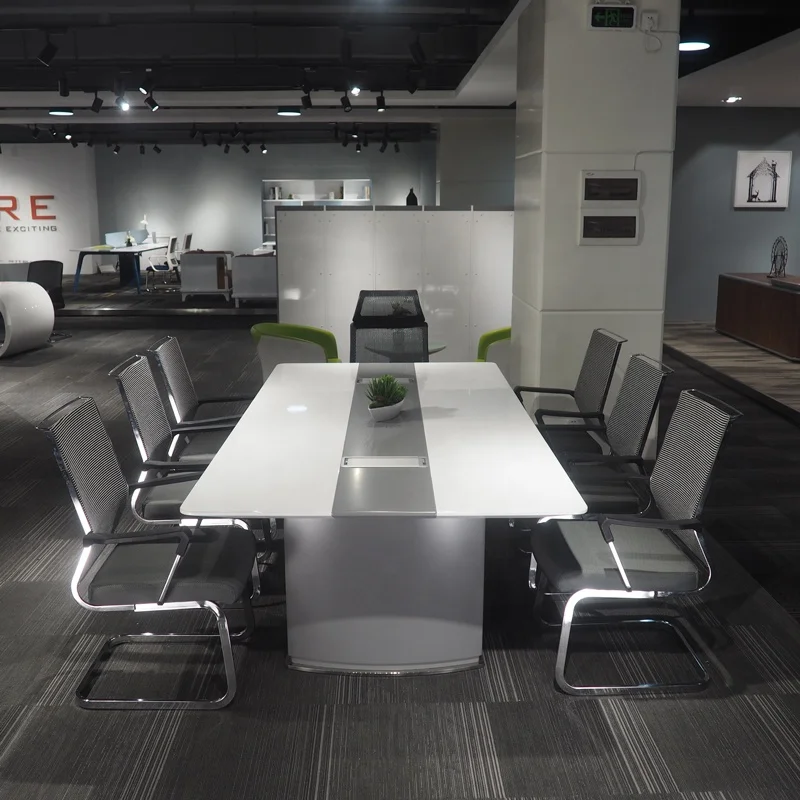 Design Boardroom Furniture Office Business  Room Table and Chair Luxury Wood and Leather Customize Craft Paint Conference desk