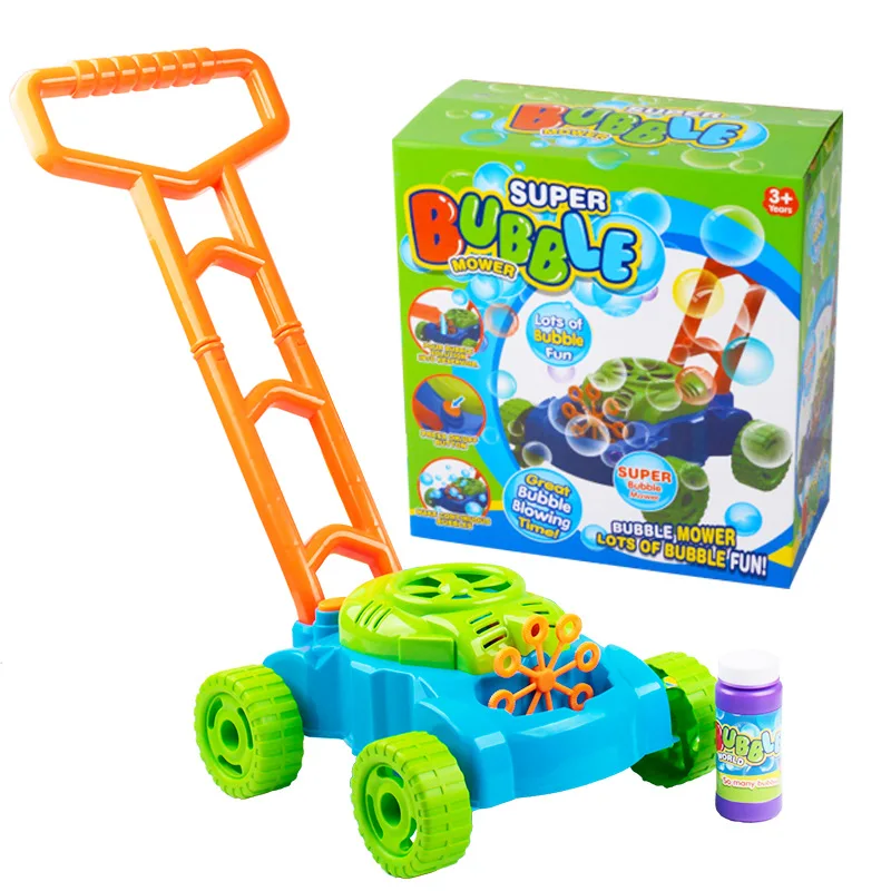 
Amazon hot-selling baby automatic bubble blowing lawn mower children foam machine summer outdoor push-pull toys Easter toys 