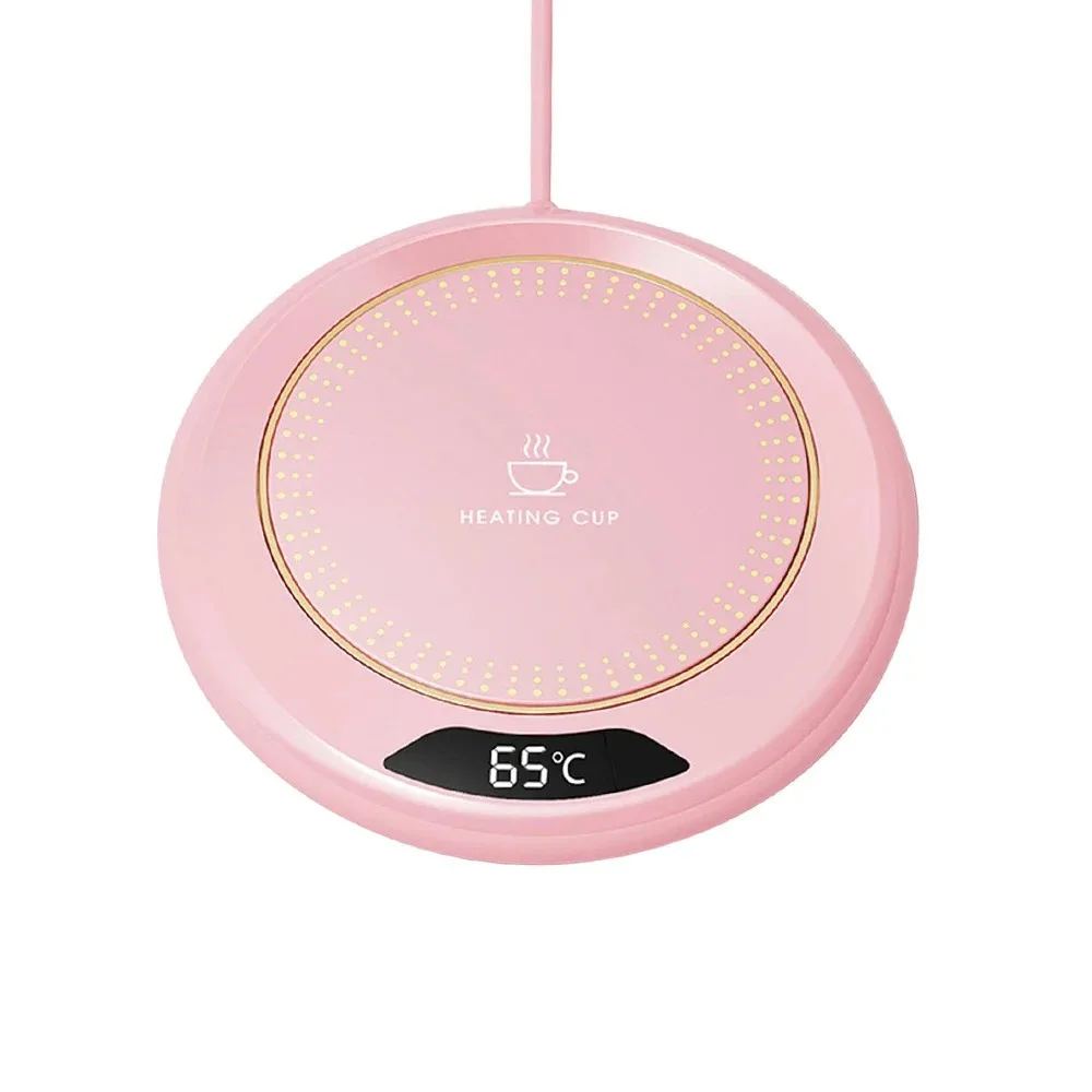 USB Cup Warmer Mini Portable Coffee Mug Heating Coaster Smart Digital Display Thermostatic Adjustment Timing Heater for Milk Tea