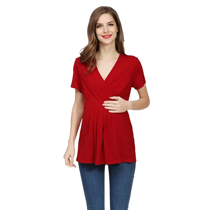 2020 летние женские средства ухода за кожей для будущих мам одежда грудное вскармливание футболка кормящих топ хорошо тянутся для беременных футболка с v-образным вырезом, большие размеры S-3XL