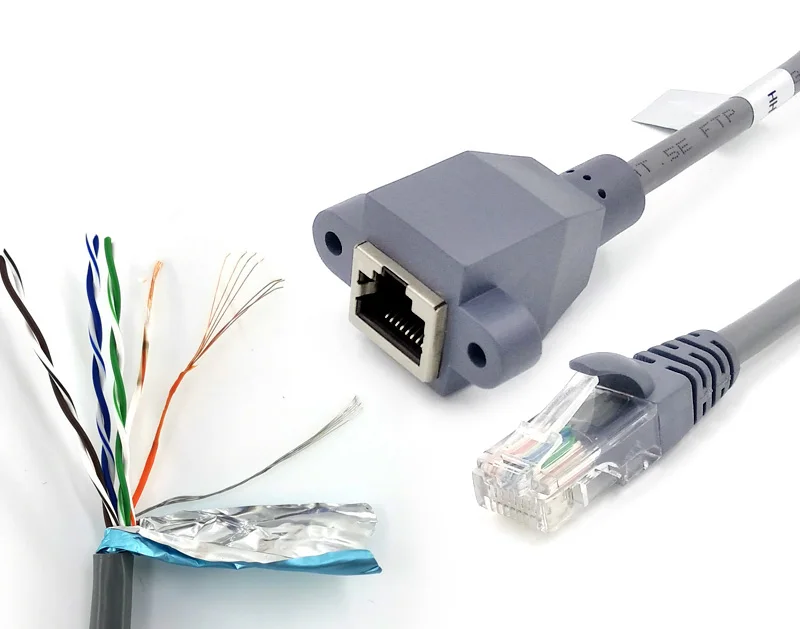 Custom Male to Female to Female Lan Rj45 Cable Ethernet Cable Utp Stp 4 Twisted Pairs network cable Cat5 Cat6 Cat7 Patch Cord